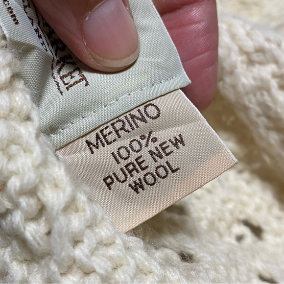 Aran Sweater Market Infinity Scarf OS Classic Aran Cream knit Merino Wool Scarf - Picture 6 of 14